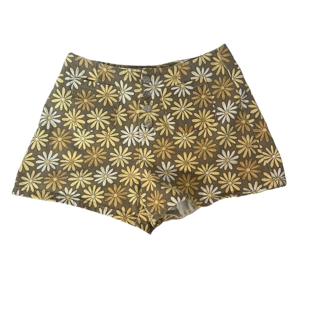 Vintage A Byer 90s Rare Cotton Button Fly High Rise Floral Shorts Sz 5